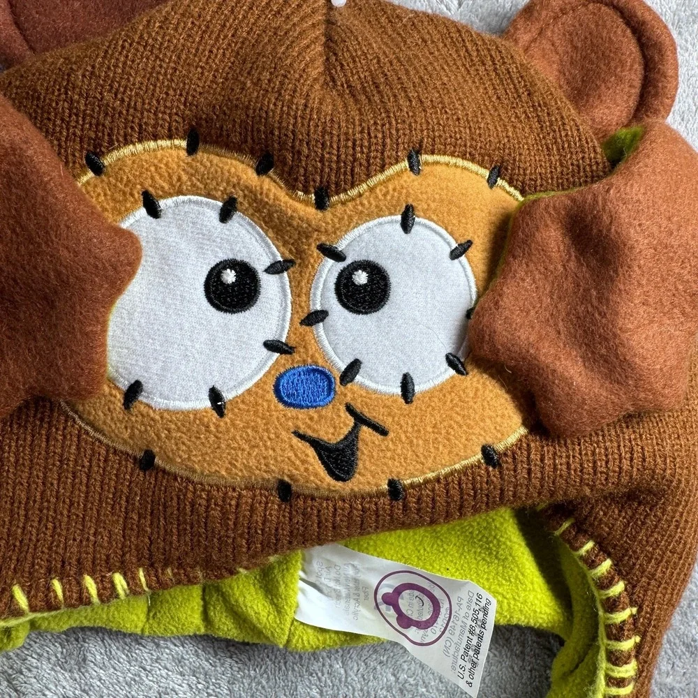 Flipeez Monkey Kids Unisex One Size Costume Hat Dancing Moving Arms Brown Lot 2